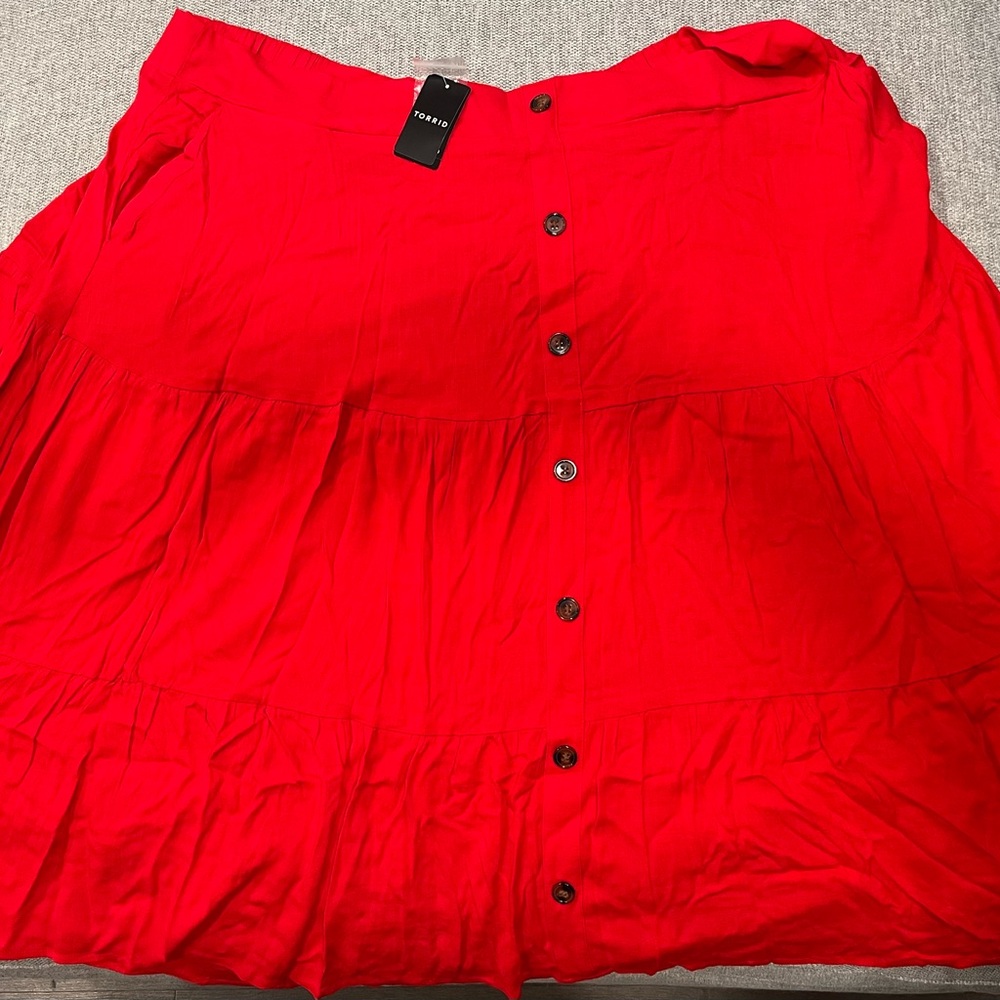 Torrid Red Pleated A-Line Skirt - NEW Condition - 4X